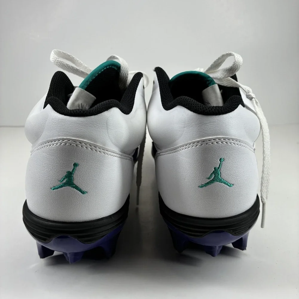 Jordan Brand Stadium 90 Low TD Men's 10.5 White Grape Football Cleats HQ0210-105